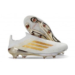 Fotbollsskor adidas F50+ Snörlösa Elite FG Vit Guld